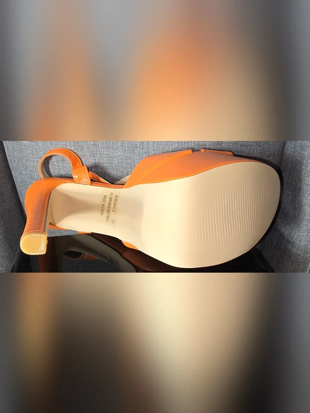 Orange Platform Ankle-Strap Sandals
